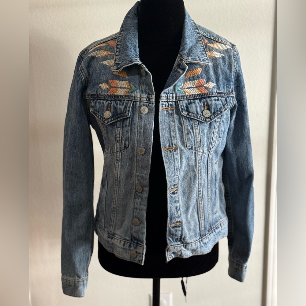 Lucky Brand Embroidered Denim Jacket